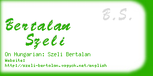 bertalan szeli business card